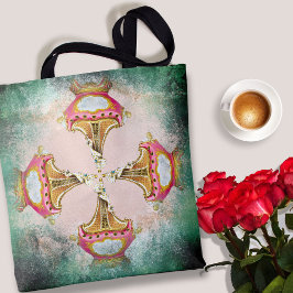 Vintage Rosa Collage mit rauen Kanten Tasche