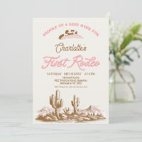 Vintage-Rosa-Cowgirl-Hut First Rodeo 1. Geburtstag