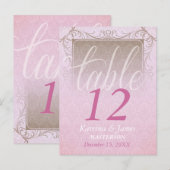 Vintage Rosa Damask Dream Wedding Tischnummer (Vorne/Hinten)