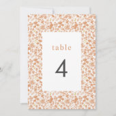 Vintage Rosa Ditzy Floral Hochzeiten Tischnummern (Vorderseite)