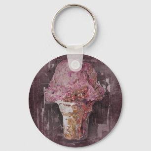 Vintage rosa Eiscreme Schlüsselanhänger