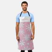Vintage Rosa-elegante Schneeflocken Personalisiert Schürze (Getragen)