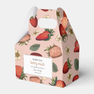 Vintage-Rosa-Erdbeermuster-Geschenkbox Geschenkschachtel