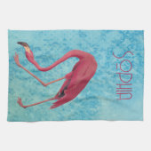 Vintage Rosa Flamingo Geschirrtuch (Horizontal)
