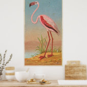 Vintage Rosa Flamingo Illustration (1889) Poster (Küche)