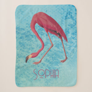 Vintage Rosa Flamingo Sherpadecke