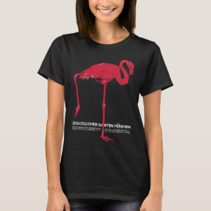 Vintage Rosa Flamingo-Vogel im Zoo München Deutsch T-Shirt