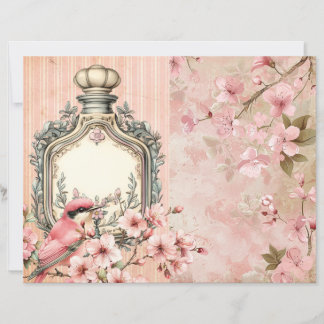 Vintage-Rosa-Flaschen-Blumen-2-Seiten-Journal-Layo