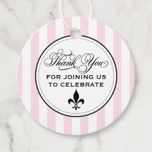 Vintage Rosa Fleur de Lis Paris Hochzeit Geschenkanhänger