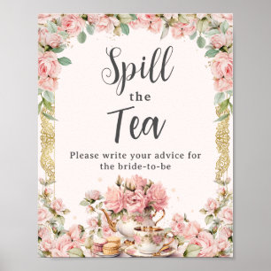 Vintage rosa Floral-High-Tea-Party - Tratsch verbr Poster