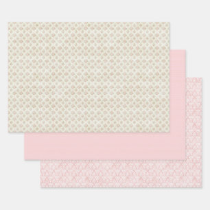 Vintage rosa florale Coquette-Geschenkpapier Geschenkpapier Set