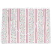 Vintage rosa florale Wildblumen Coquette Große Geschenktüte (Vorderseite)