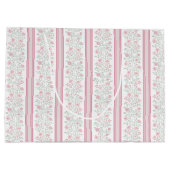 Vintage rosa florale Wildblumen Coquette Große Geschenktüte (Rückseite)