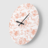 Vintage rosa Franzosen Toile Wand-Uhr Große Wanduhr (Winkel)