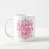 Vintage Rosa Frohen Muttertag Kaffeetasse (Links)