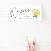 Vintage rosa gelbe Blütendusche Begrüßung Banner (InSitu)