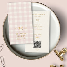 Vintage rosa Gingham-Bäckerei-QR-Marketing vertika