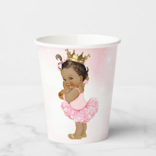 Vintage Rosa Gold Brauner Prinzessin Baby Shower P Pappbecher