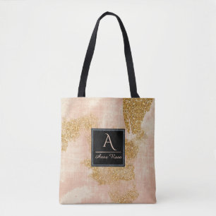 *~* Vintage Rosa Gold Glitter Abgenutzt Golden Tasche