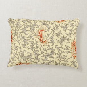 Vintage rosa graue Kunstwerke Botanische Flora Dekokissen