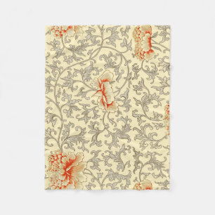 Vintage rosa graue Kunstwerke Botanische Flora Fleecedecke