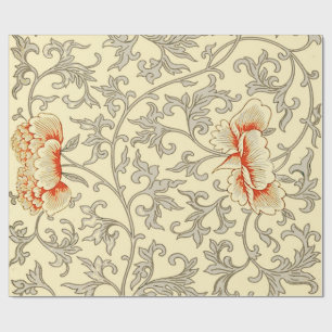 Vintage rosa graue Kunstwerke Botanische Flora Geschenkpapier