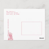 Vintage Rosa Heißluftballon Bewegende Hütte Postkarte (Rückseite)