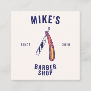 Vintage rosa Herren barbershop razit haar stylist Quadratische Visitenkarte