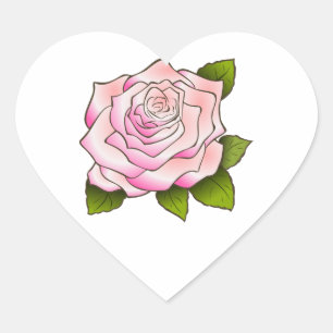 Vintage-Rosa-Herz-Aufkleber Herz-Aufkleber
