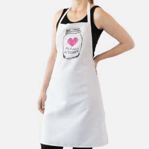 Vintage rosa Herzmaske, Küchenküche Schürze für si
