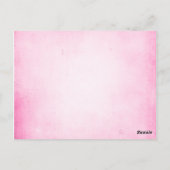 Vintage Rosa-Hochzeit-Tischnummer Postkarte (Rückseite)