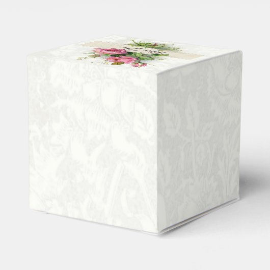 Vintage Rosa Hochzeiten Rose Geschenkschachtel (Rückseite)