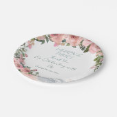 Vintage Rosa Hochzeitspapier-Teller Pappteller (Schrägansicht)