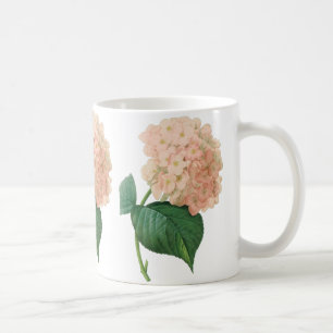 Vintage rosa Hortensie-Blüte von Redoute Kaffeetasse
