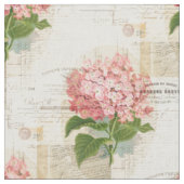 Vintage rosa Hortensien französischer Ephemera-Sto Stoff (Nahaufnahme)