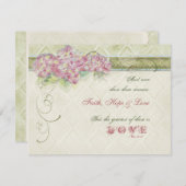 Vintage Rosa Hydrangea - Save the Date Karte (Vorne/Hinten)