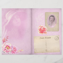 Vintage rosa Junk-Journal-Seite