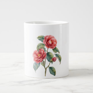 Vintage-Rosa-Kamelie-Botanik-Kunst-Tasse Jumbo-Tasse