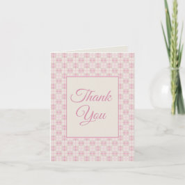 Vintage rosa kariertes Baby Shower Danksagung  Dankeskarte