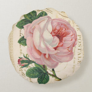 Vintage rosa Karte Postale Avec Rose Rundes Kissen