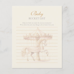Vintage rosa Karussellpferd Aquarell Bucket List