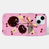 Vintage-Rosa-Kirsch- und Schleifenmuster iPhone-Hü Case-Mate iPhone Hülle (Rückseite (Horizontal))