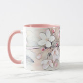 Vintage Rosa Kirschblüte zeichnend minimale Tasse (Links)