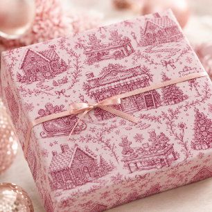 Vintage rosa Lebkuchen-Bäckerei-Toile-Weihnachten Geschenkpapier