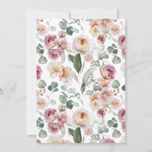 Vintage rosa Liebe blüht Brautparty Einladung (Rückseite)