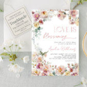 Vintage rosa Liebe blüht Brautparty Einladung