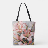 Vintage rosa Lilien Tasche (Rückseite)