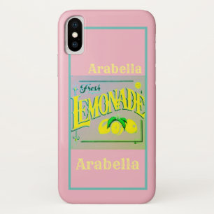 Vintage rosa Limonade-Schild Zitronenfrucht Sommer Case-Mate iPhone Hülle
