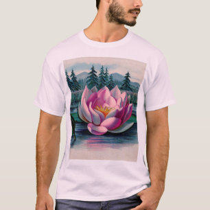 Vintage-Rosa Lotosblume T-Shirt