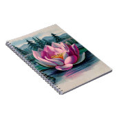 Vintage Rosa Lotus-Blume Notizblock (Rechte Seite)